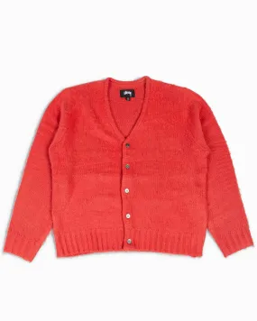 St??ssy Brushed Cardigan Red Cozy Mood