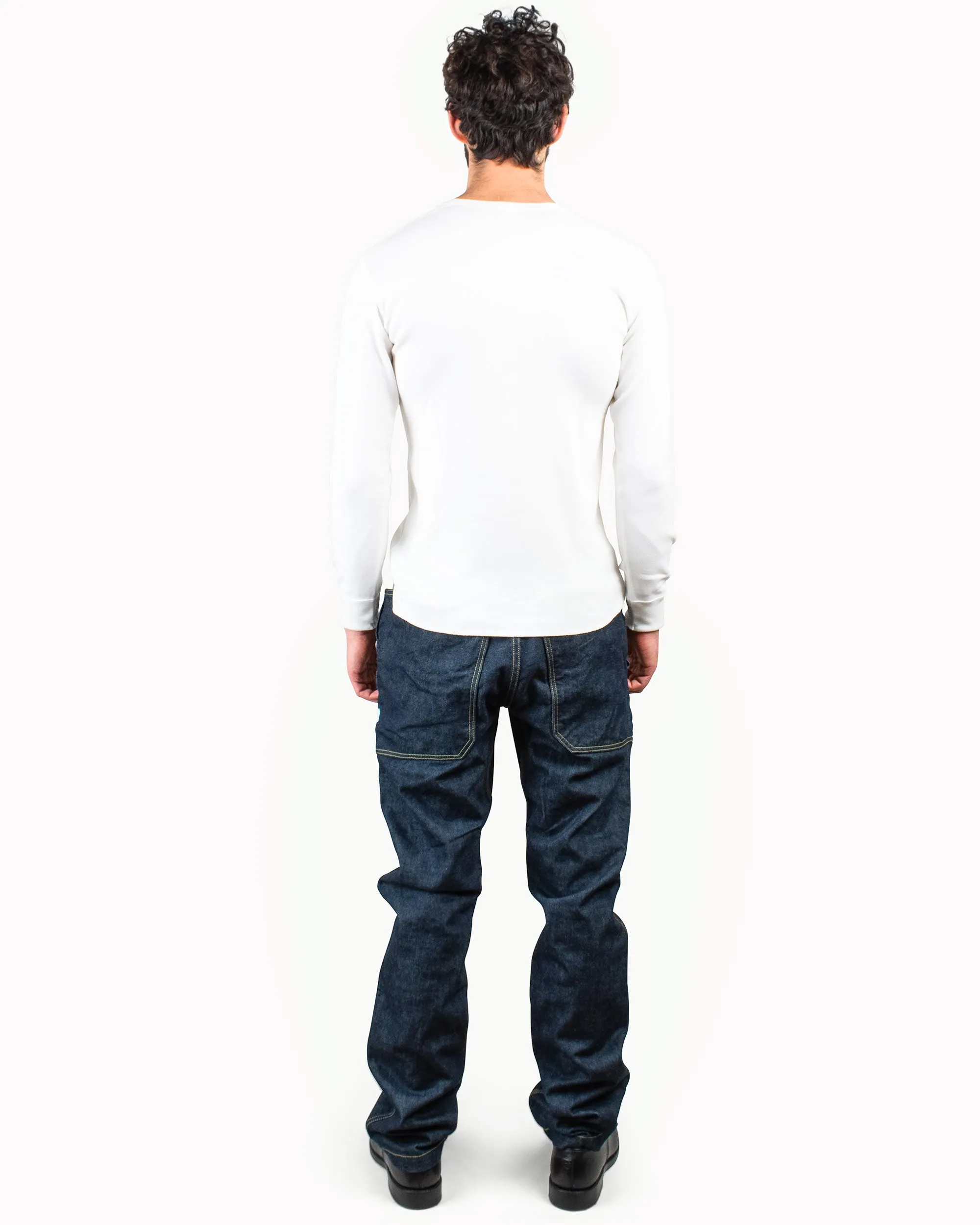 Tubular Knit Structure NonRestrictive Cut The Real McCoy's MC17117 Waffle Henley Shirt L/S White