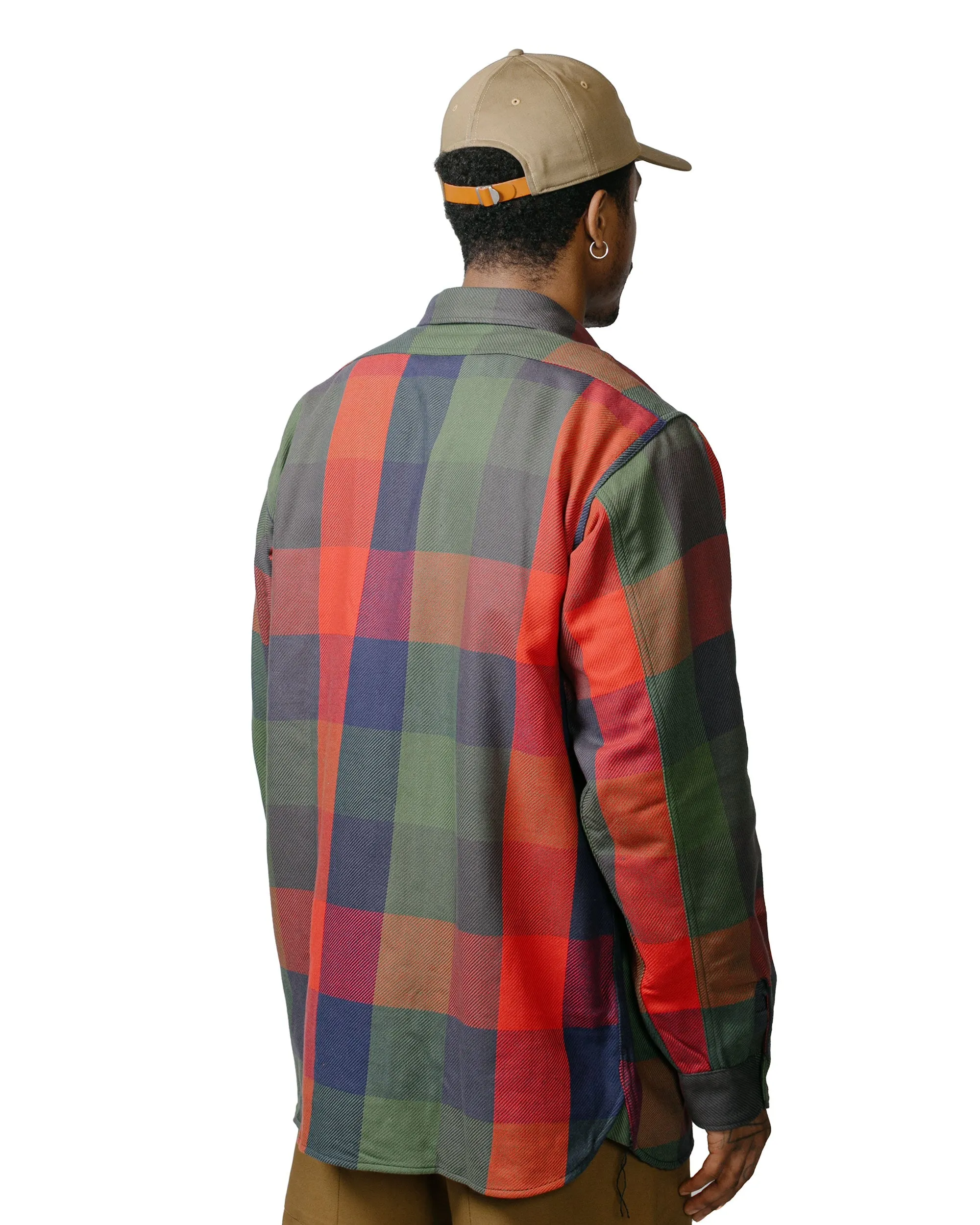 The Real McCoy's MS23105 8HU Multicolour Check Flannel Shirt Tri Colour Durable Texture