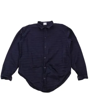 Tender Type 441 Compass Pocket Shirt Inverse Butcher's Stripe Cotton Twill Hadal Blue Easy Styling Solid Hue