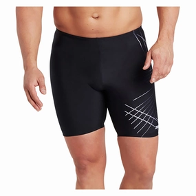 Snag Resistant Fiber Drag Resistant Texture Men's Etch Mid Jammer Swim Shorts
