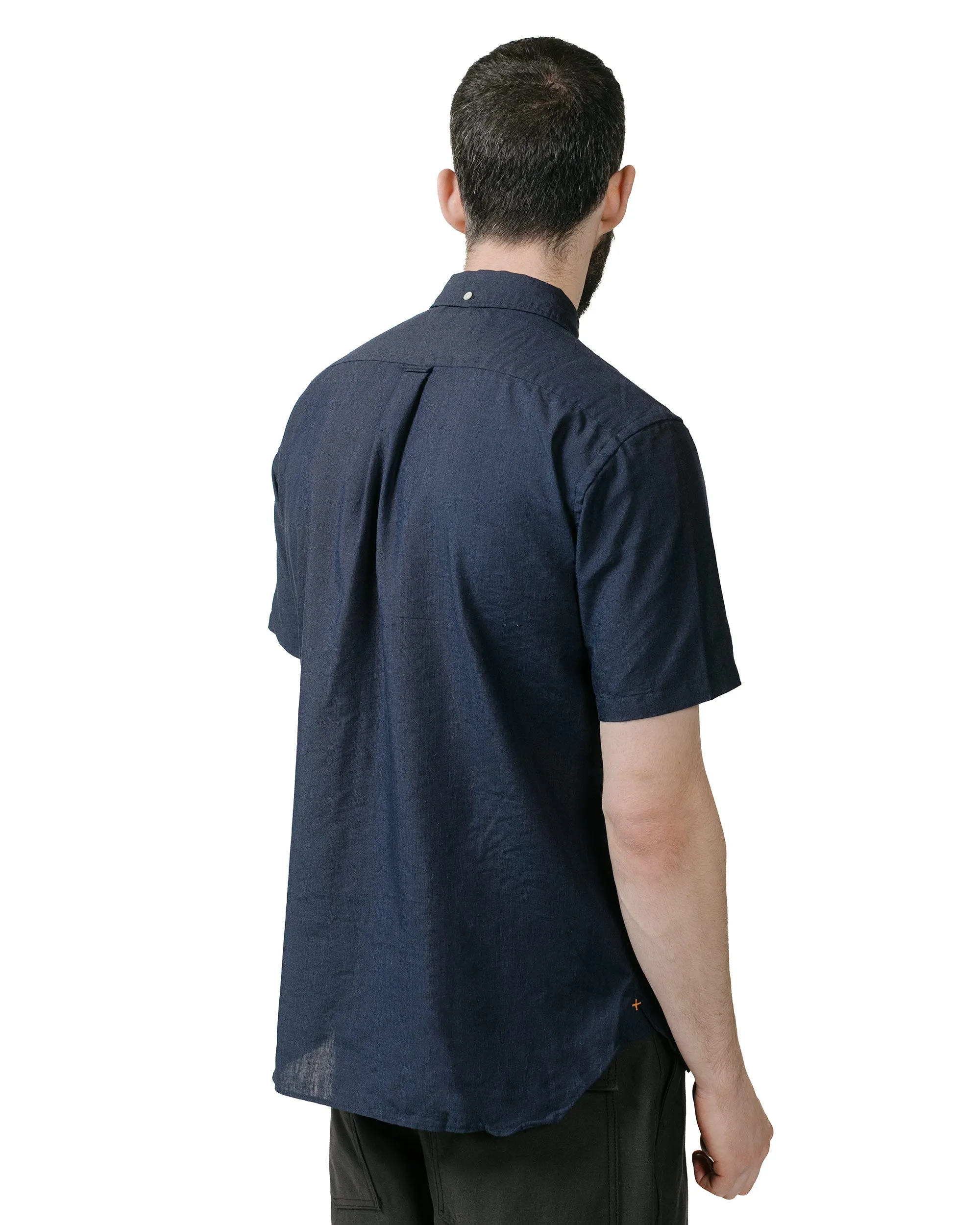 Beams Plus B.D. Short Sleeve COOLMAX? Linen Navy Seamless Shoulder