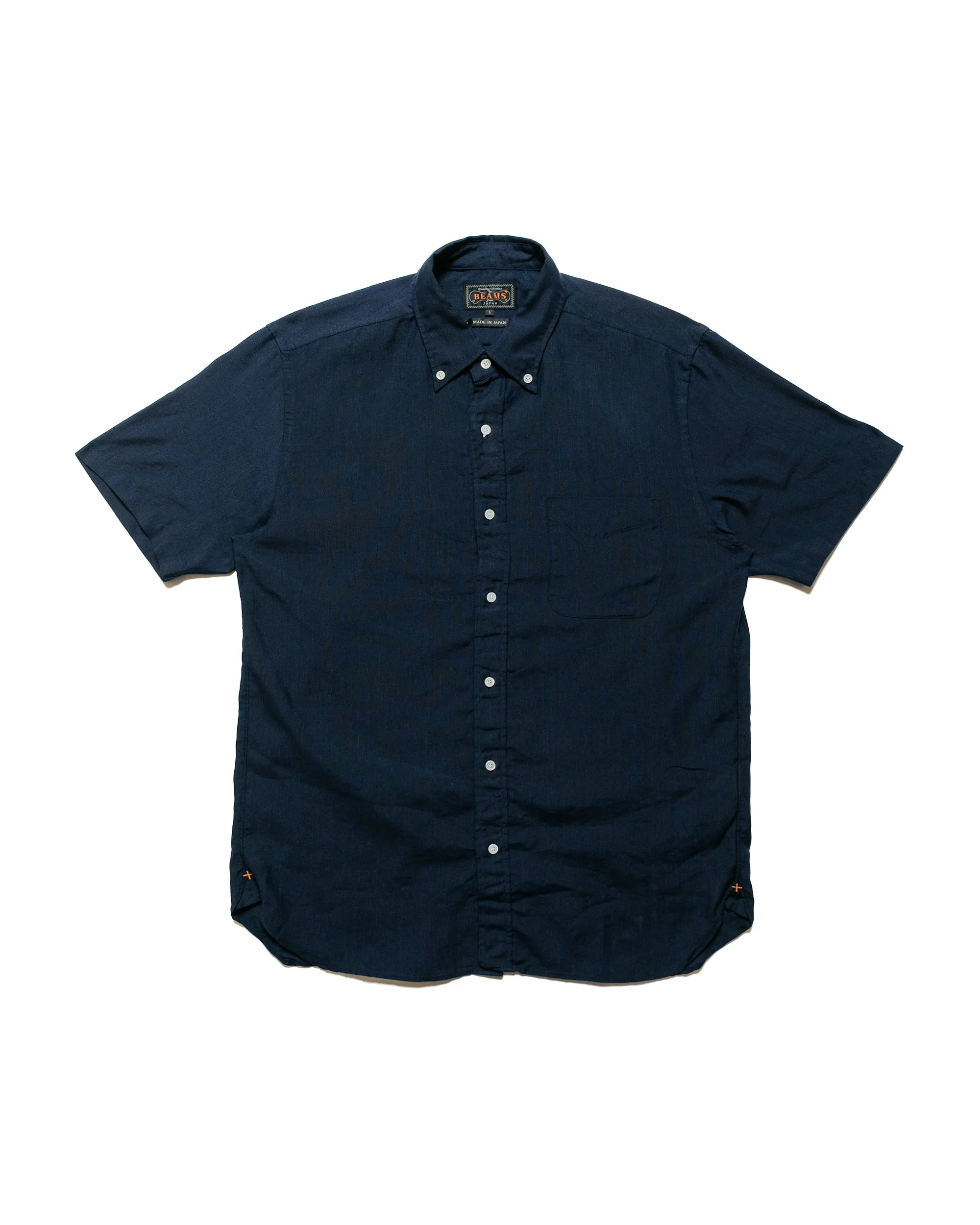 Microfiber Material Corporate Wear Beams Plus B.D. Short Sleeve COOLMAX? Linen Navy