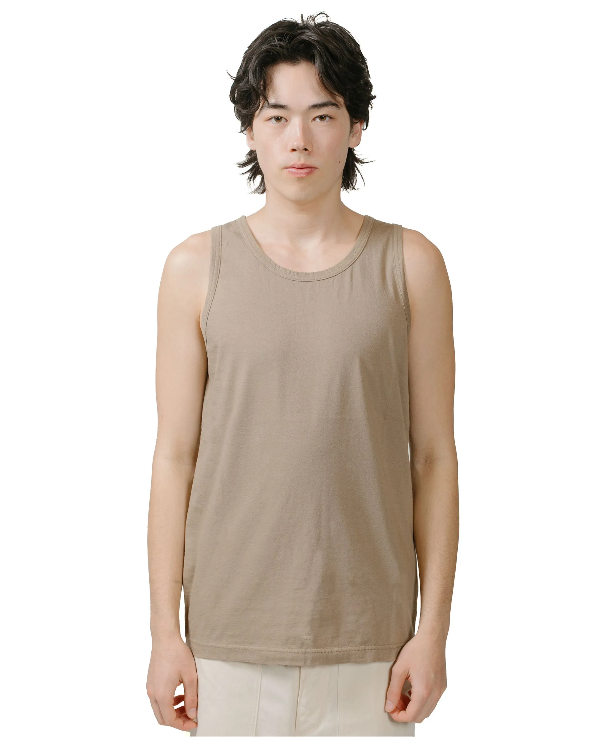 Non Toxic Printing ts(s) Tank Top High Gauge Cotton Jersey Khaki