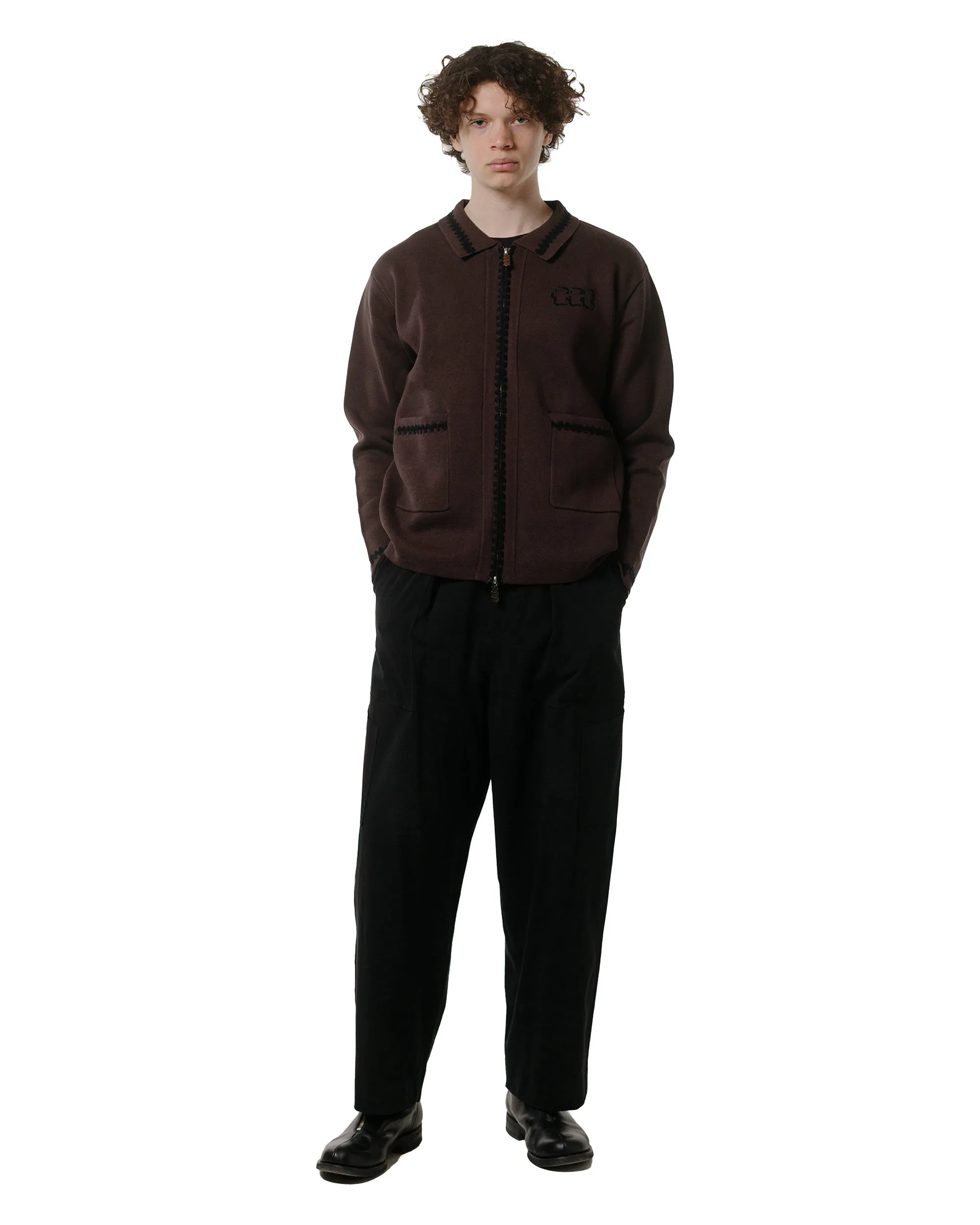 Essential Relaxed TTT MSW Knit Polo Cardigan Brown
