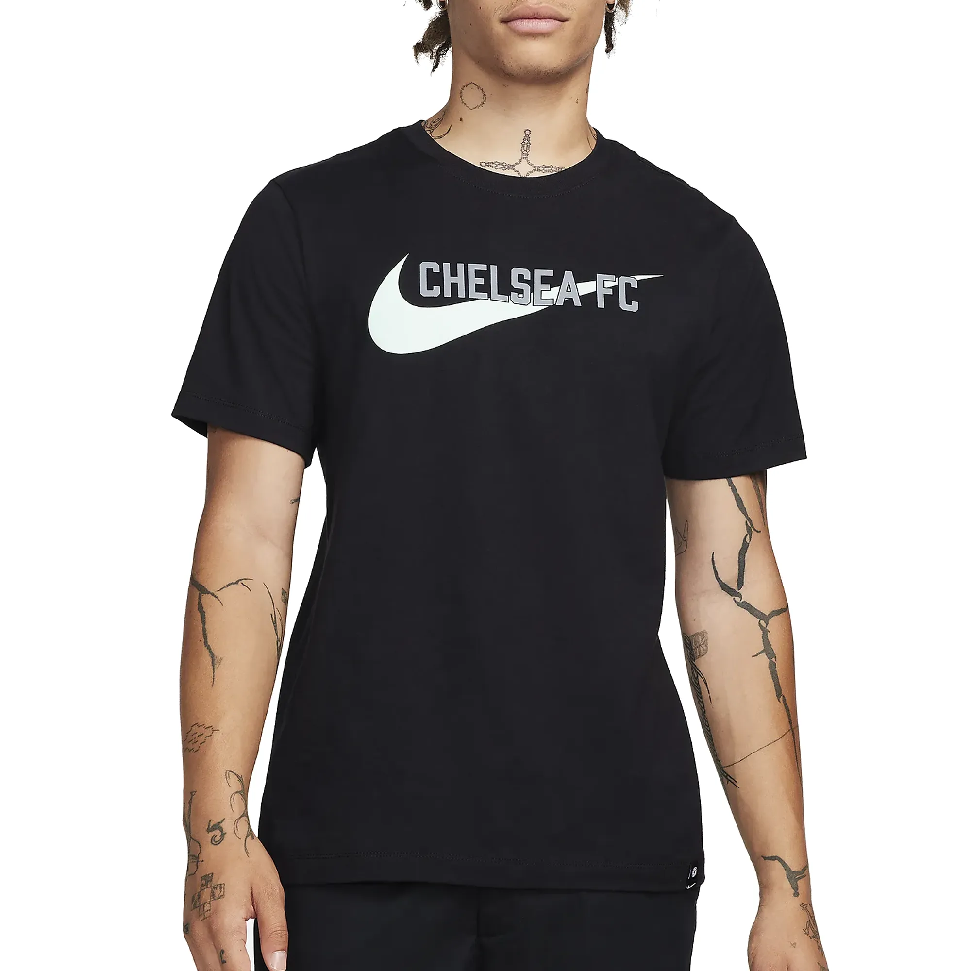 Nike Chelsea Swoosh T-Shirt 23/24 (Black/Mint Foam) Cool Comfort Oversized Fit