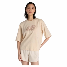Casual Elegance Ultra Soft Blended Textile Women's Flower Logo Crew T-Shirt