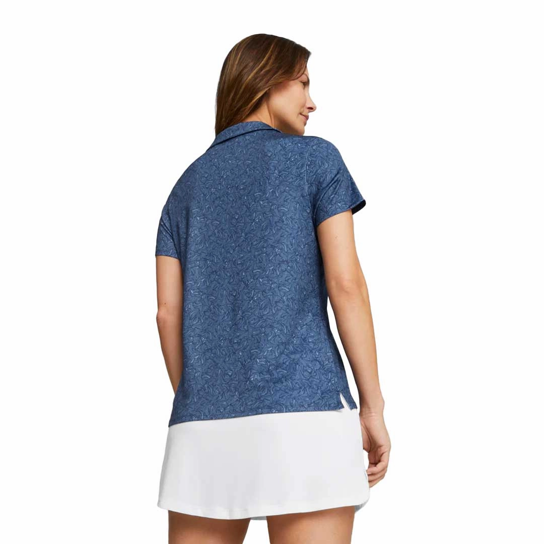 Puma - Women's MATTR Tidal Wave Short Sleeve Golf Polo (621632 01) Sport Style Motion Design