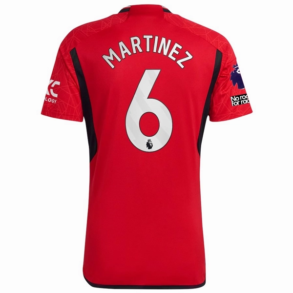 Body Mapping Technology Athletic Silicone Trim adidas Manchester United Lisandro Martinez Home Jersey 23/24 w/ EPL   No Room For Racism Patches (Team College Red)