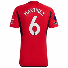 Versatile Fit adidas Manchester United Lisandro Martinez Home Jersey 23/24 w/ EPL   No Room For Racism Patches (Team College Red)