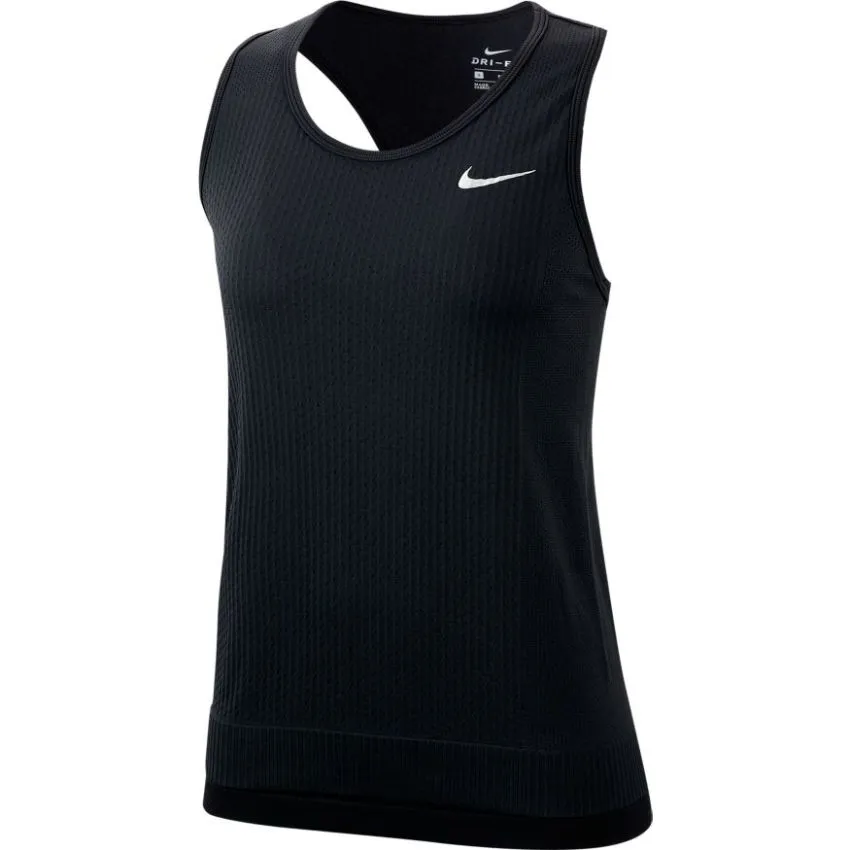 MultiFunctional Pockets Bonded Seam Technology Nike "Women's Off The Shoulder Running Tank" W - Black