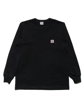 Randy's Garments Long-Sleeve Pocket Tee Black Sleek Style