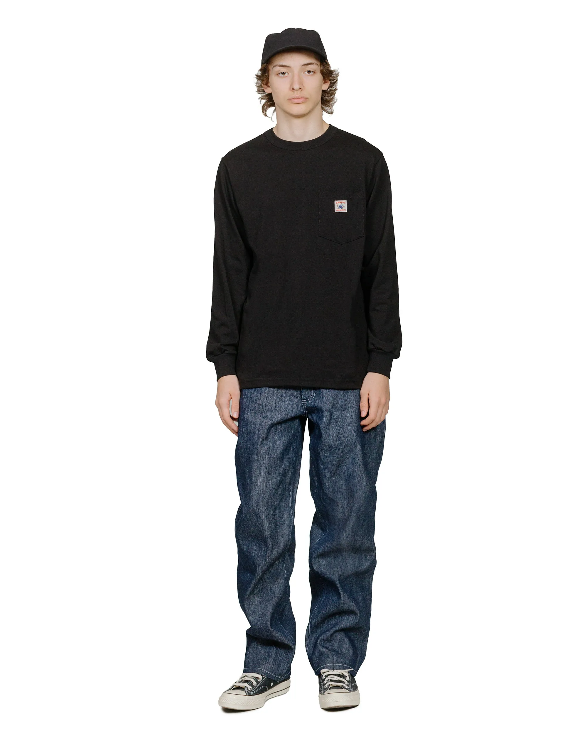 Essential Look Randy's Garments Long-Sleeve Pocket Tee Black