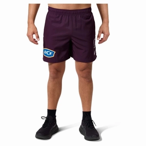 Friction Free Zipper Guard Easy Care Material Men's NRL Brisbane Broncos 2025 Replica Training Shorts