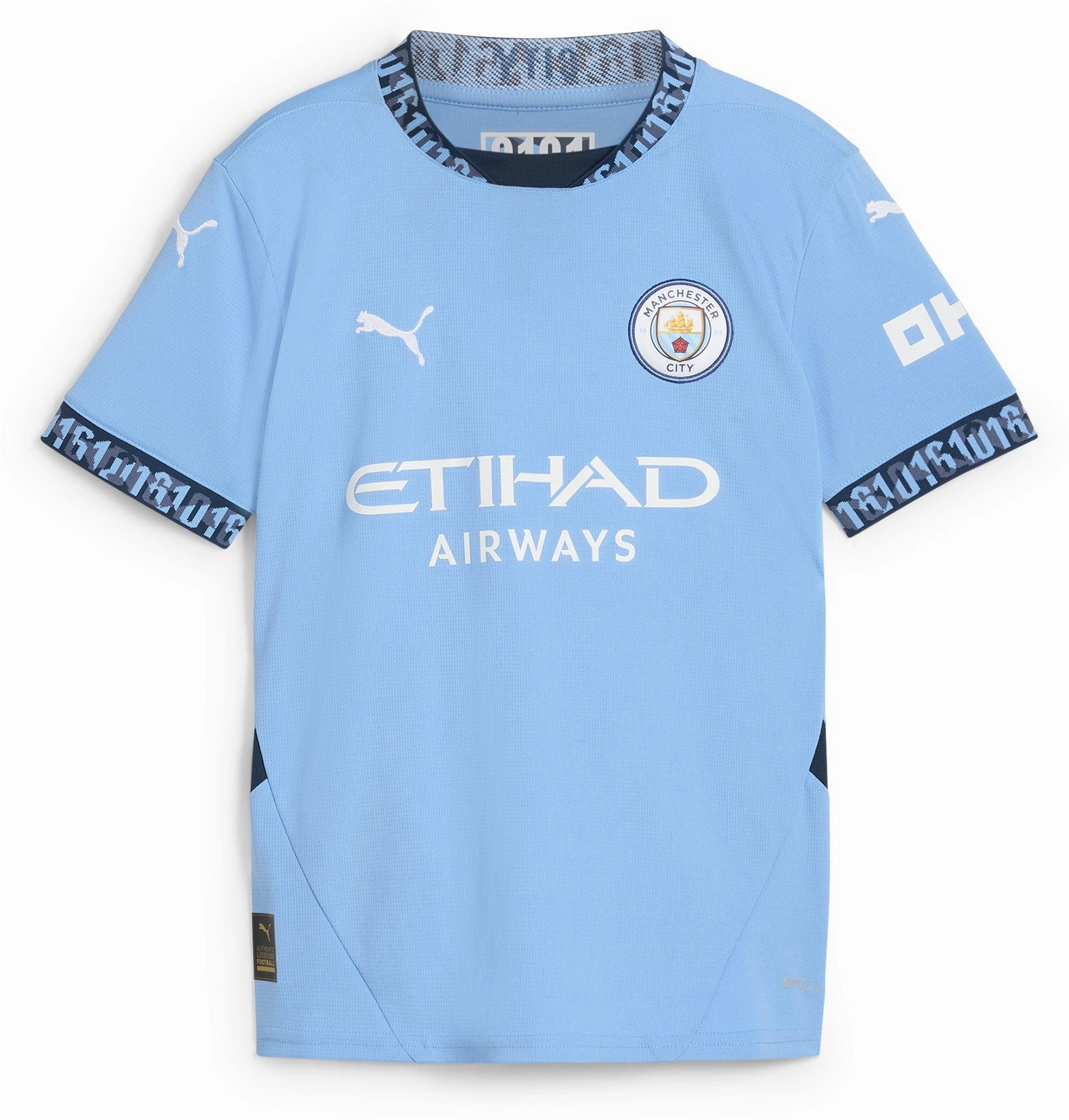 Athletic Motion Zip Up Junior's Manchester City 2024/25 Home Replica Soccer Jersey