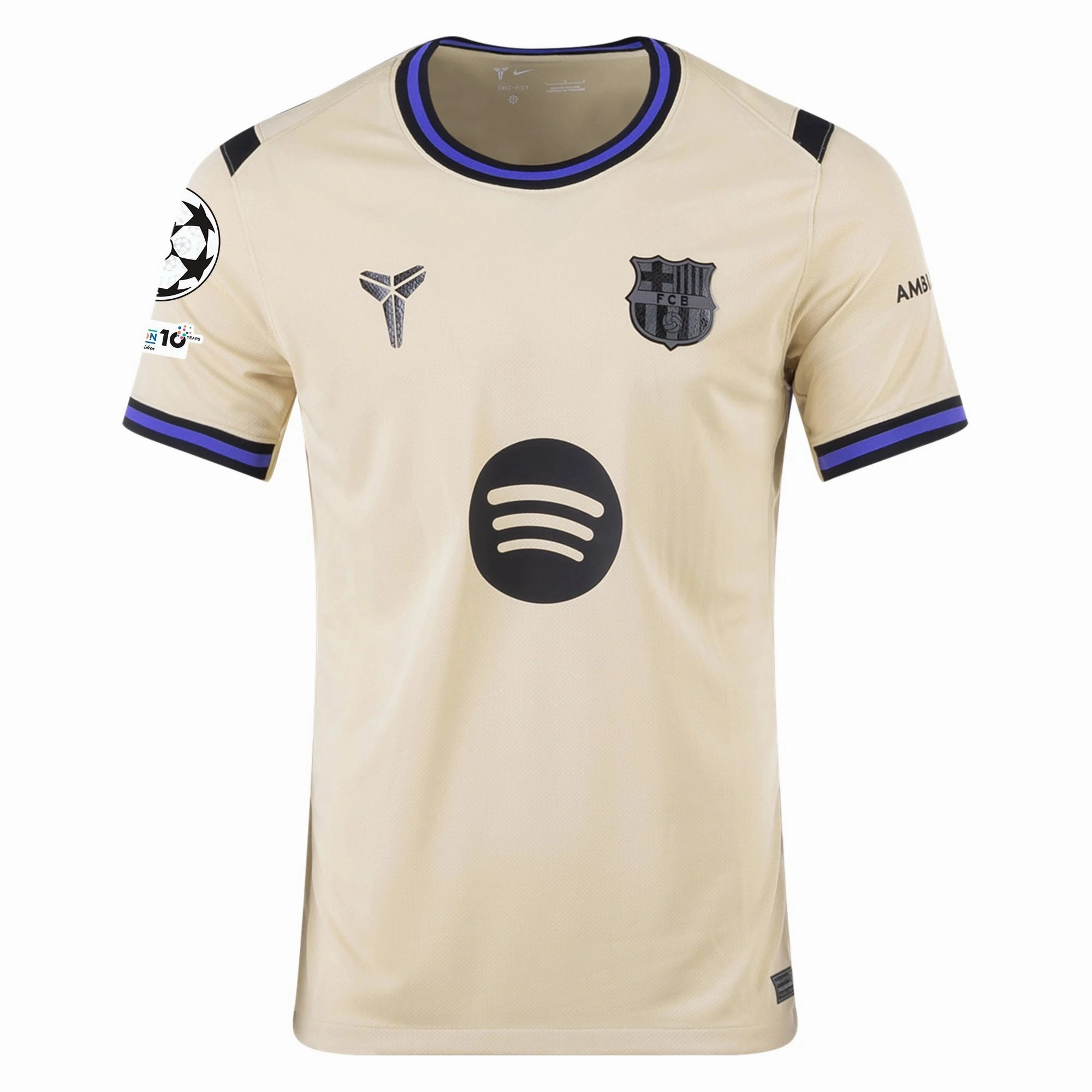 Nike Ronaldinho Men's FC Barcelona Away Jersey 25/26 w/ Champions League Patches (Team Gold/Persion Violet/Black) Comfort-Based Gear Low Impact Manufacturing