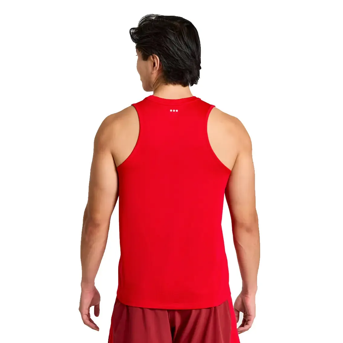 WrinkleFree Material Mens Saucony x Run Club Stopwatch Singlet - Poppy