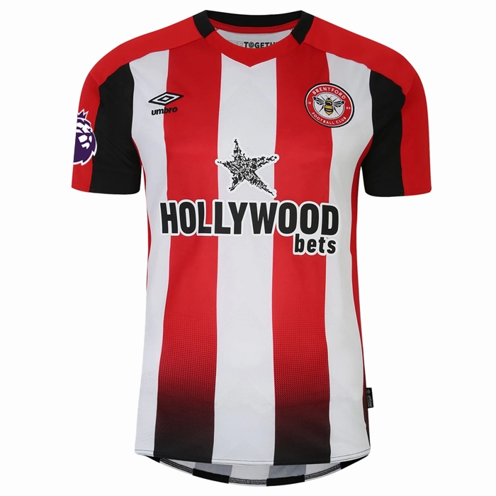Umbro Brentford Home Jersey w/ EPL Patch 24/25 (Red/White) Abrasion Resistant Zones