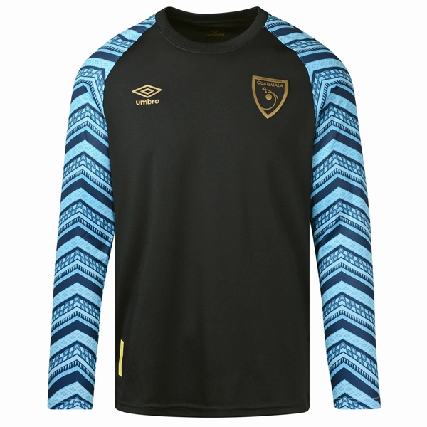 Raglan Sleeve Construction Umbro Guatemala Long Sleeve Prematch Jersey 23/24 (Black/Blue/Gold