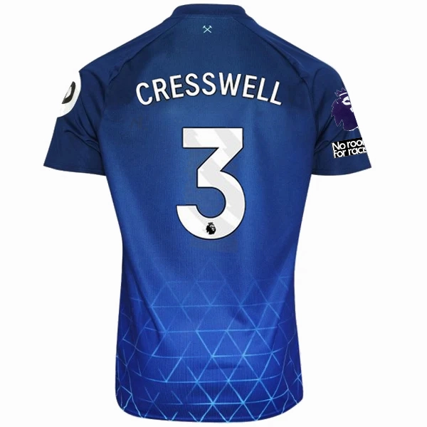 Heat Ready Umbro West Ham Aaron Cressell Third Jersey w/ EPL   No Room For Racism Patches 23/24 (Navy/Sky Blue)