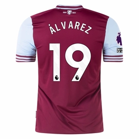 Microfiber Performance Blend Muscle Friendly Umbro West Ham Edson Alvarez Home Jersey w/ EPL   No Room For Racism Patches 24/25 (Maroon/Sky Blue)