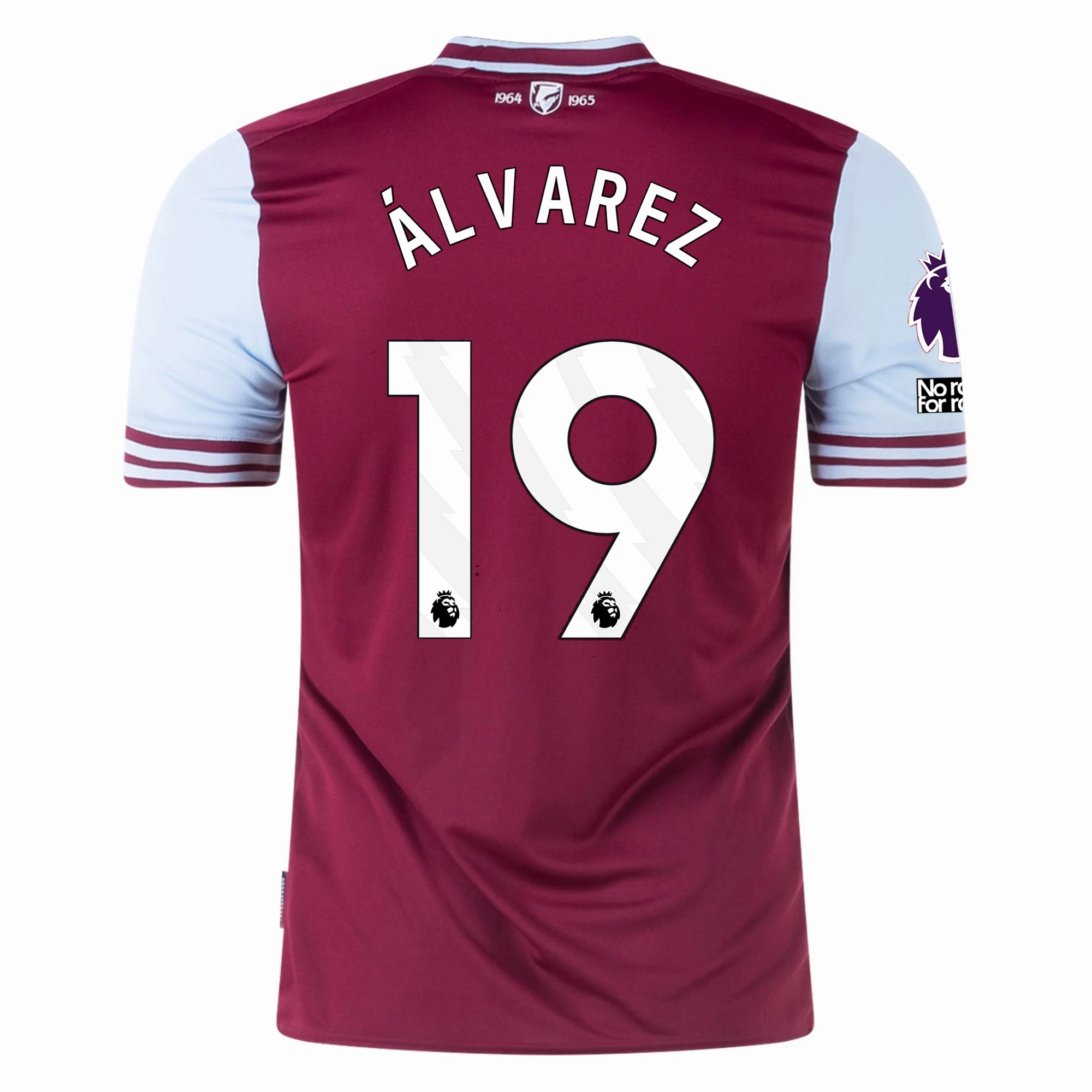 Cooling Core Technology Effortless Style Umbro West Ham Edson Alvarez Home Jersey w/ EPL   No Room For Racism Patches 24/25 (Maroon/Sky Blue)