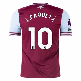 Umbro West Ham Lucas Paqueta Home Jersey w/ EPL   No Room For Racism Patches 24/25 (Maroon/Sky Blue) Reflective Safety Detailing