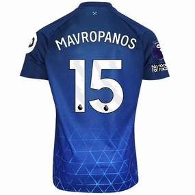 Umbro West Ham Mavropanos Third Jersey w/ EPL   No Room For Racism Patches 23/24 (Navy/Sky Blue) Breathable fabric