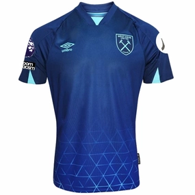 Umbro West Ham Third Jersey w/ EPL   No Room For Racism Patches 23/24 (Navy/Sky Blue) Flex Performance