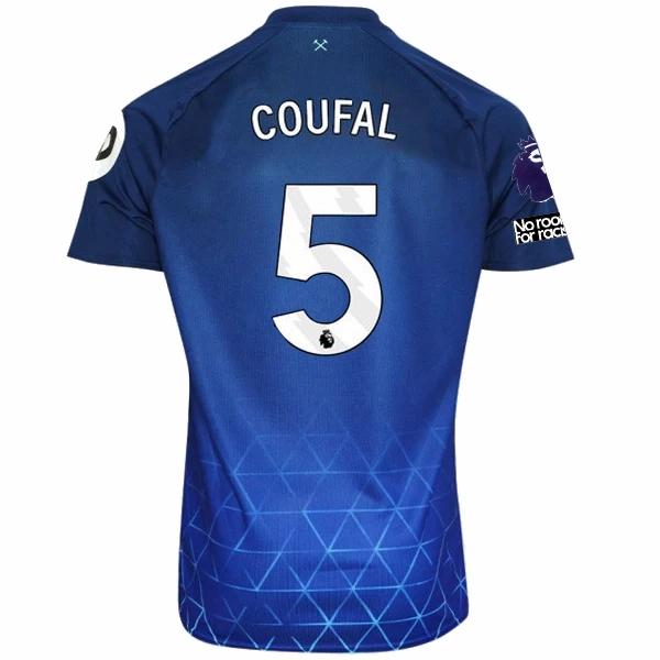 Umbro West Ham Vladimir Coufal Third Jersey w/ EPL   No Room For Racism Patches 23/24 (Navy/Sky Blue) Bonded Stitch Details