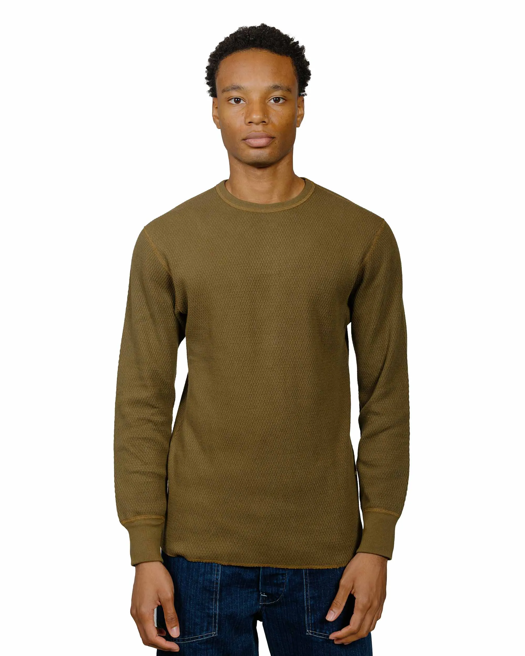 The Real McCoy's MC22109 U.S. Army Military Thermal Shirt Olive Vibrant Prints Comfortable Look