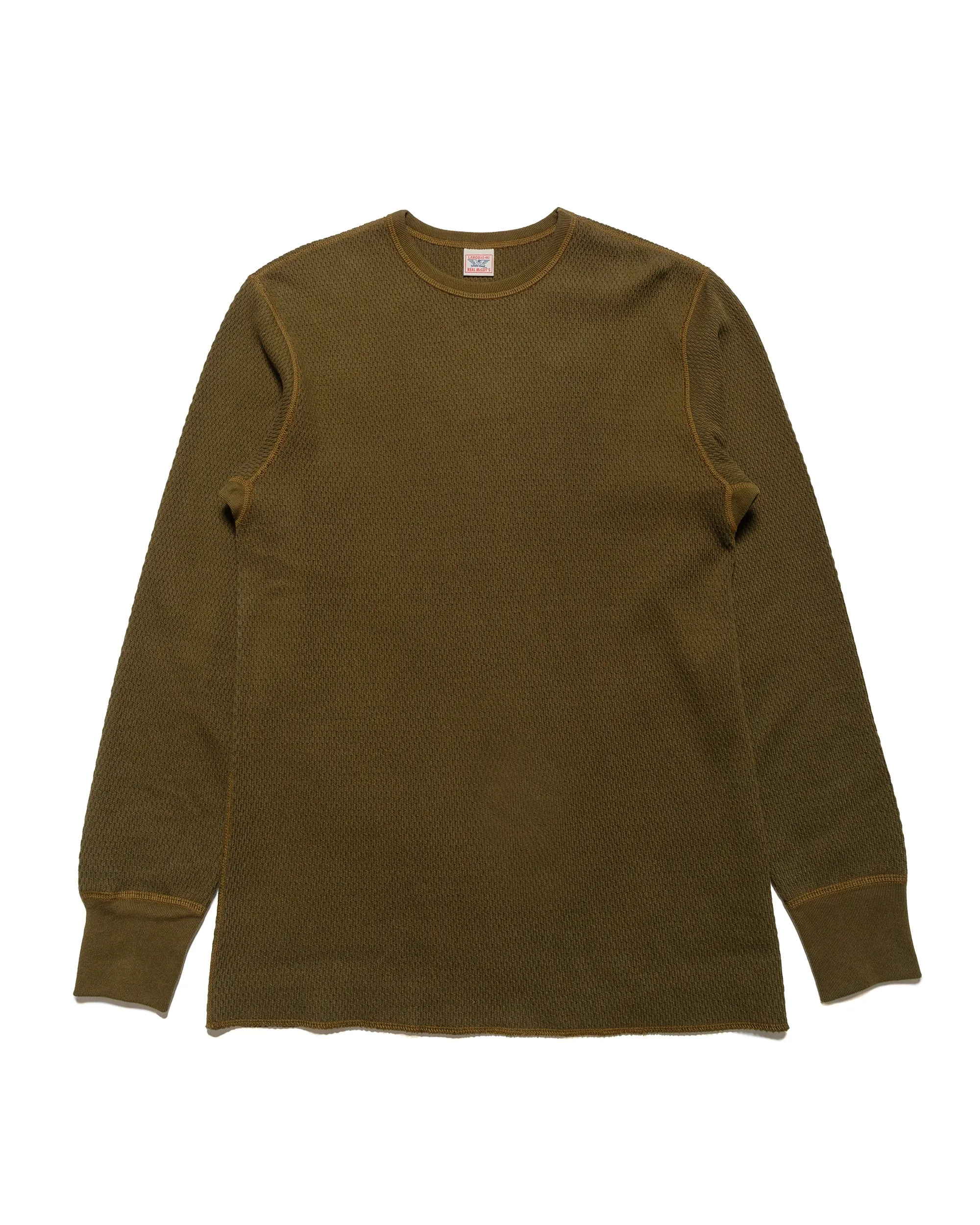 The Real McCoy's MC22109 U.S. Army Military Thermal Shirt Olive Cozy Comfort Look Summer Wardrobe