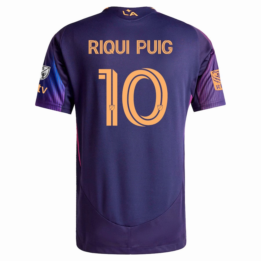 adidas Riqui Puig LA Galaxy Authentic Away Jersey w/ MLS   Apple TV   RBC Sponsor 25/26 (Purple) Sun Protection Fabric