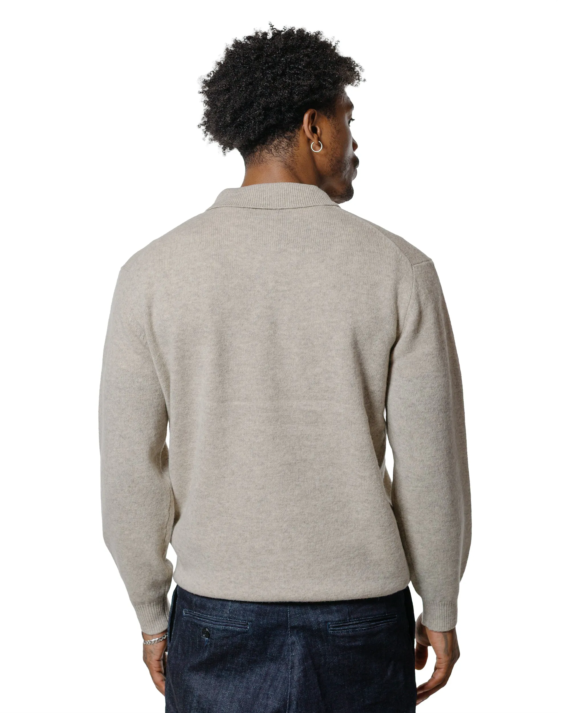 Transitional Piece Warm Top Beams Plus Knit Polo 9G Beige