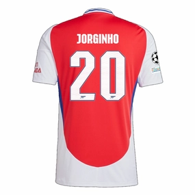 Adaptive Fit System sporty wear adidas Arsenal Jorginho Home Jersey w/ Champions League Patches 24/25 (Better Scarlet/White)