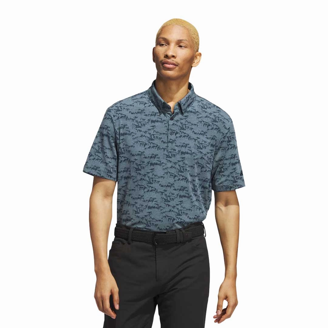adidas - Men's Go-To Printed Golf Polo (II7838) Oversized Fit Training Ready