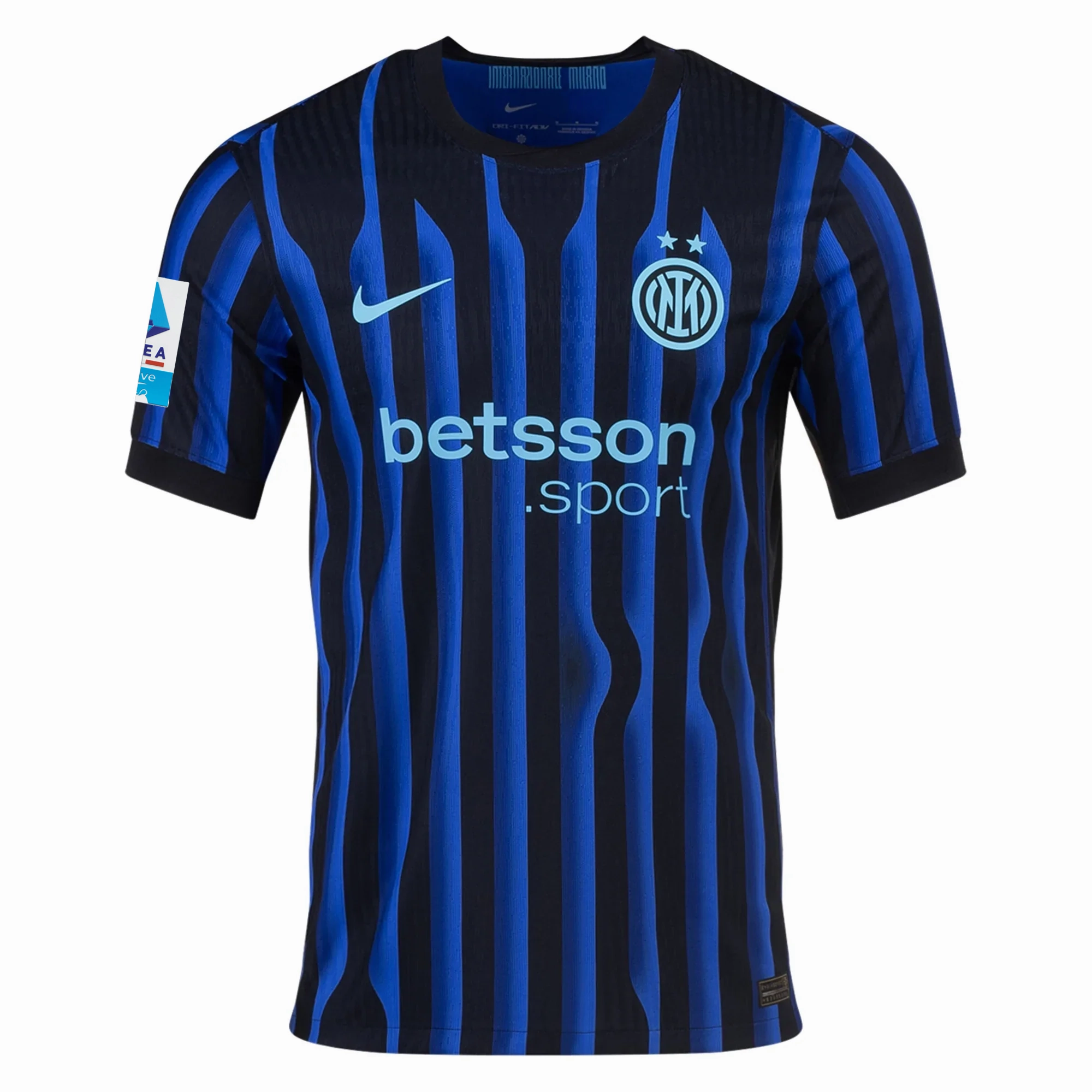 Nike Inter Milan Authentic Home Jersey w/ Serie A Patch 25/26 (Lyon Blue/Black/Chlorine Blue) Active Stretch Comfortable Gear