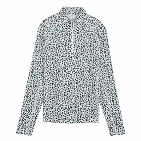 Puma - Women's You-V Leopard Quarter-Zip Golf Sweater (623929 01) Stretchable Fabric