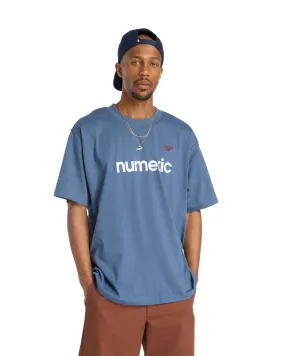 FlexibleWaistband Morning Ease New Balance Numeric Linear Logo Tee - Vintage Indigo