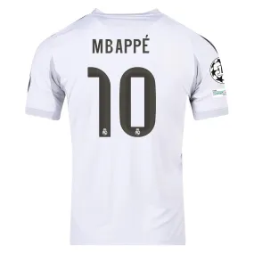 All-day Comfort Athletic Outfit adidas Kylian Mbappe Real Madrid 25/26 Home Jersey w/ Champions League Patches (White)