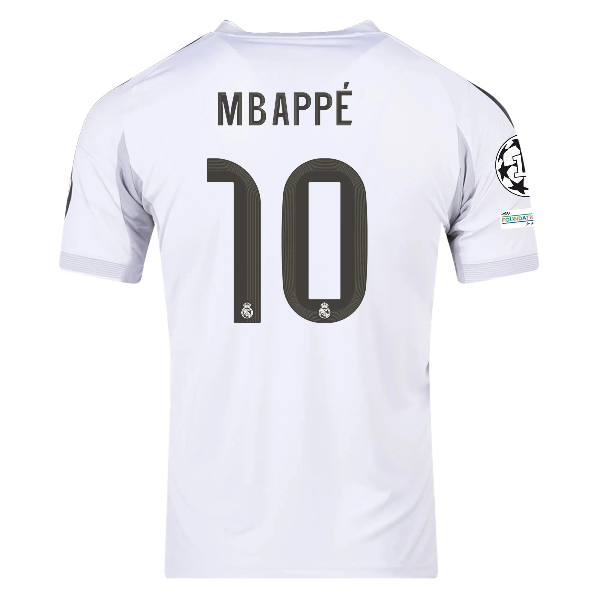 All-day Comfort Athletic Outfit adidas Kylian Mbappe Real Madrid 25/26 Home Jersey w/ Champions League Patches (White)
