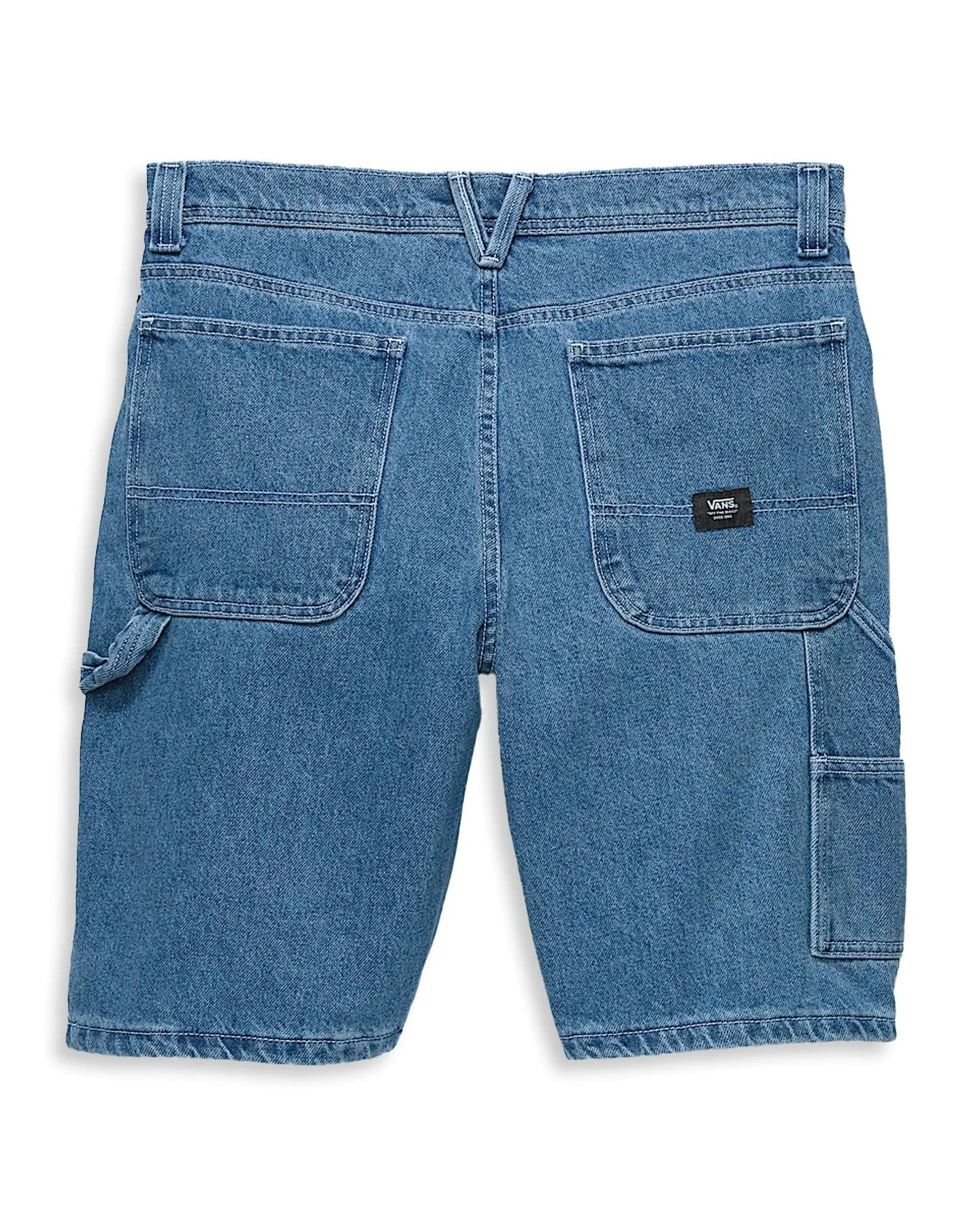 Chic Edge Comfort Design Vans Drill Chore Loose Denim Shorts - Stone Wash