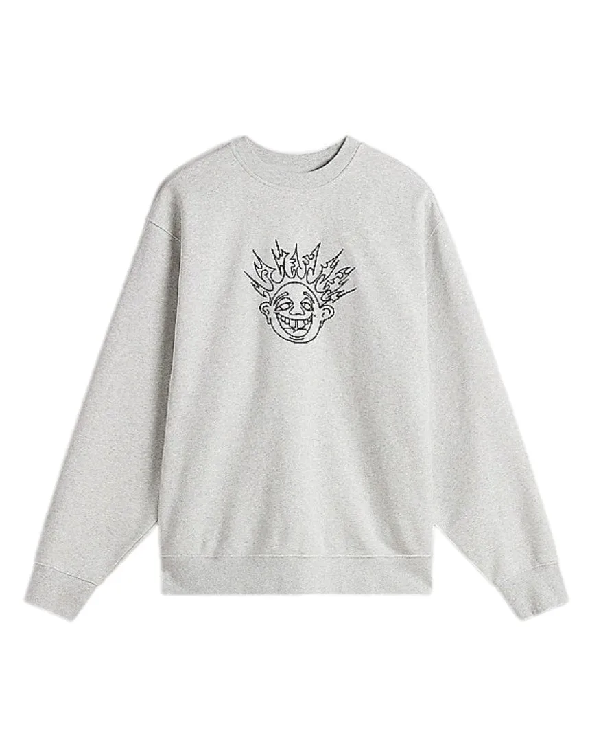 Vans Skate Smile Spike Crewneck - Ash Heather Forest Air