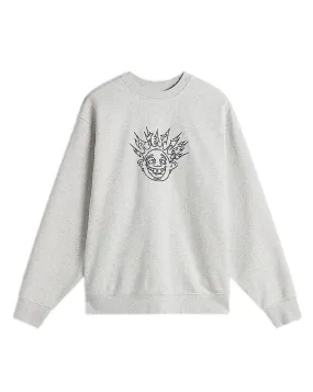 Vans Skate Smile Spike Crewneck - Ash Heather Forest Air