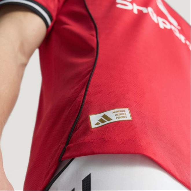 Non Restrictive Cuffing adidas Mbeumo Men's Manchester United Authentic Home Jersey 25/26 w/ NRFR   EPL Patch (Red)