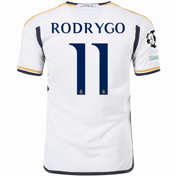 Warm Up adidas Real Madrid Rodrygo Home Jersey w/ Champions League   Club World Cup Patches 23/24 (White)