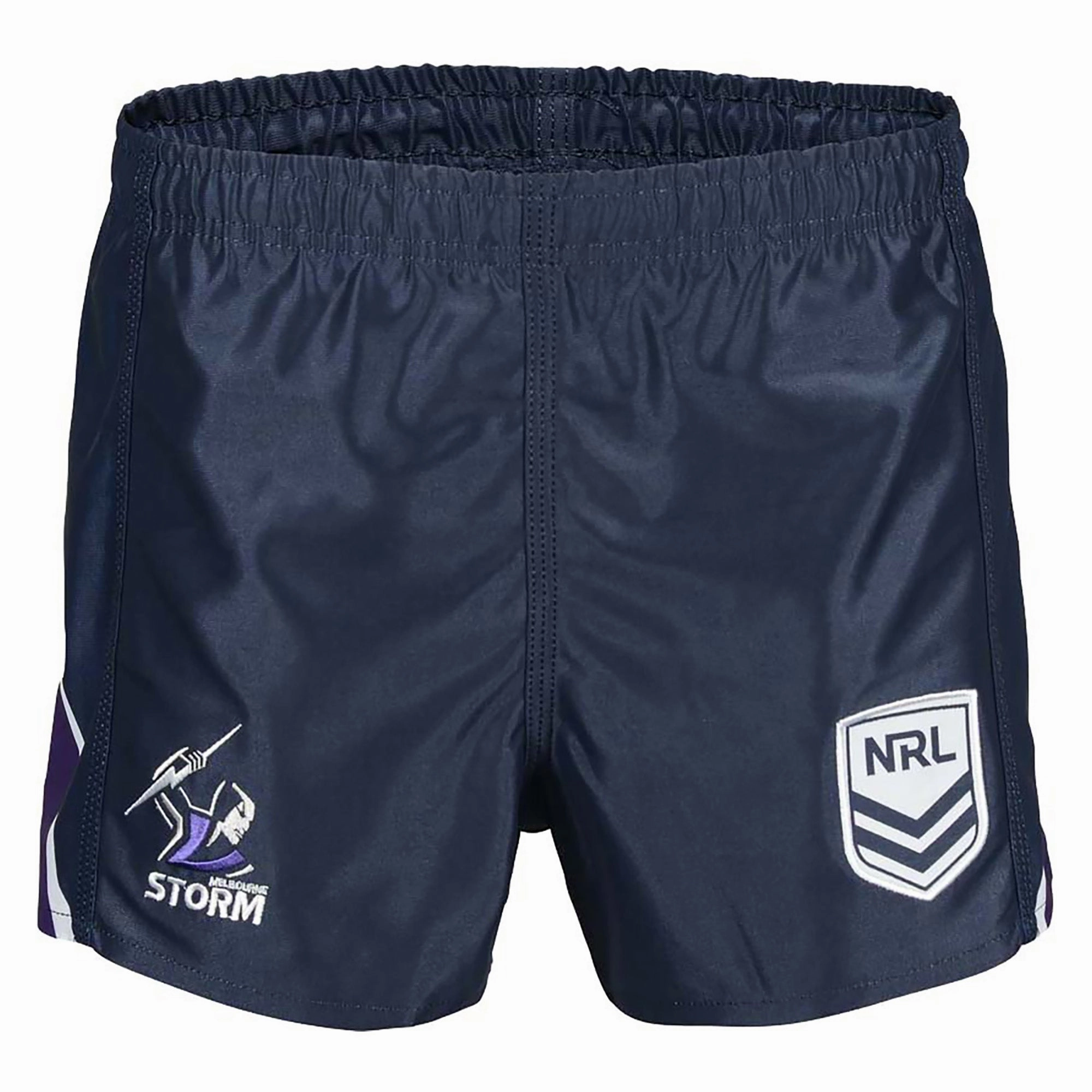 Men's NRL Melbourne Storm Supporter Shorts Friction Dispersing Weave Game Utility