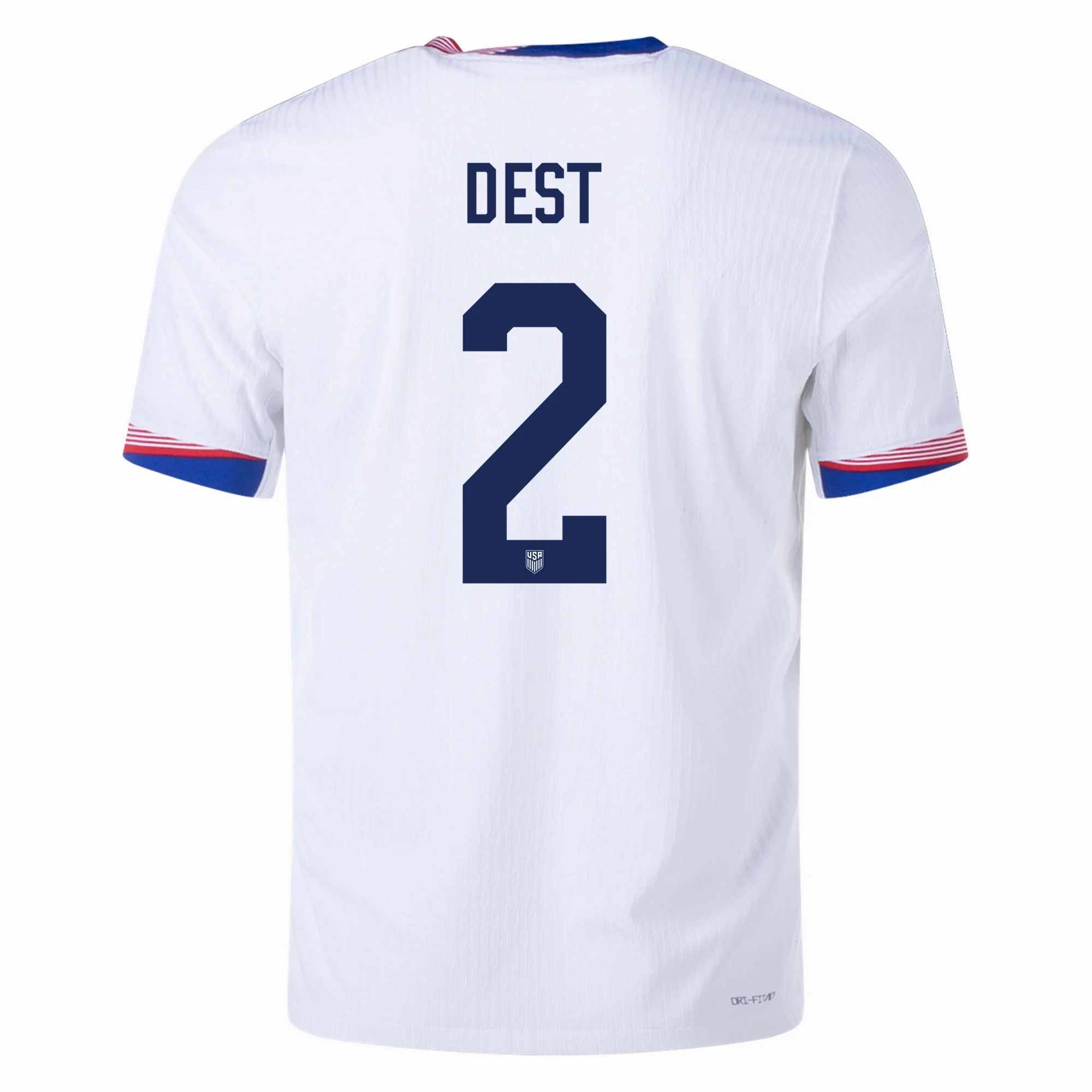Easy Motion Irregularity Balanced Weave Nike Mens United States Authentic Sergino Dest Match Home Jersey 24/25 (White/Obsidian)