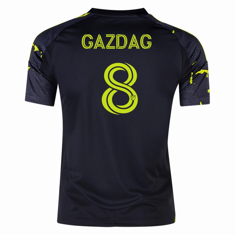 adidas Columbus Crew D??niel Gazdag Away Jersey 25/26 (Black/Yellow) Breathable Jersey Material