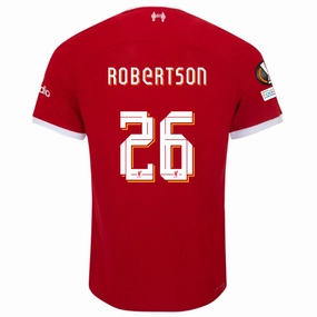 Dynamic Fit Engineering Nike Liverpool Authentic Andrew Robertson Vaporknit Match Home Jersey w/ Europa League Patches 23/24 (Red/White)